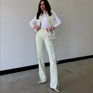 Zara full length straight leg slit side vent jeans